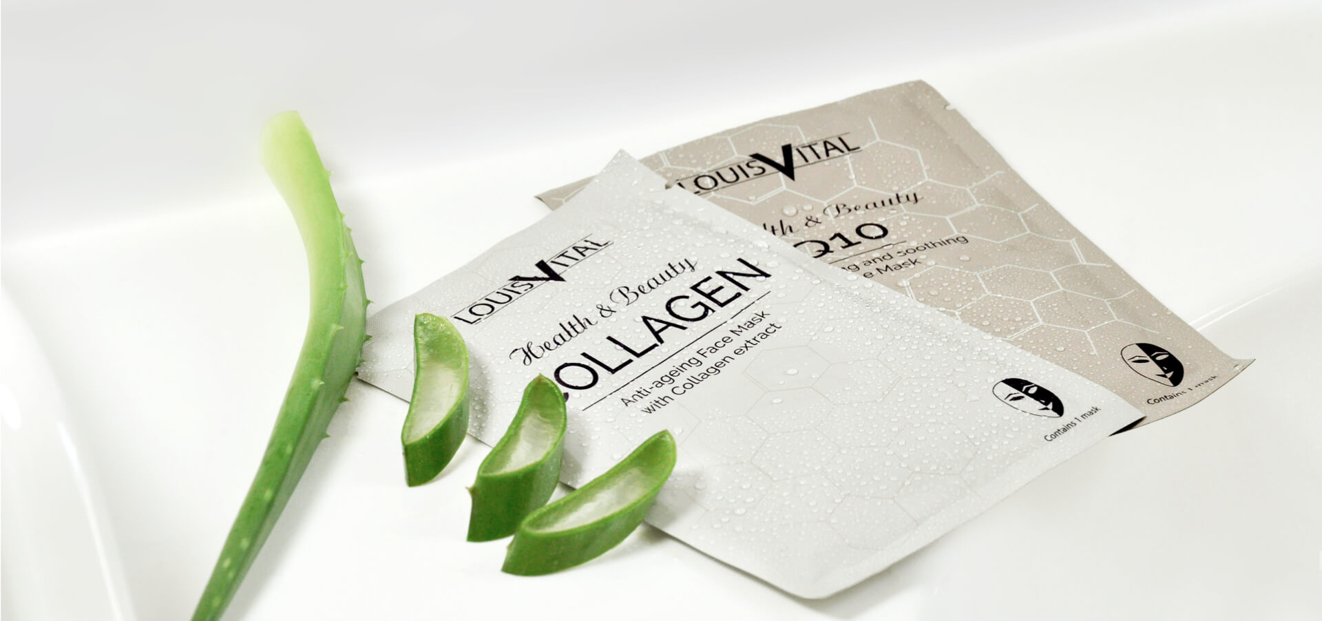 Louis Vital Collagen och Q10 ansiktsmasker med Aloe vera